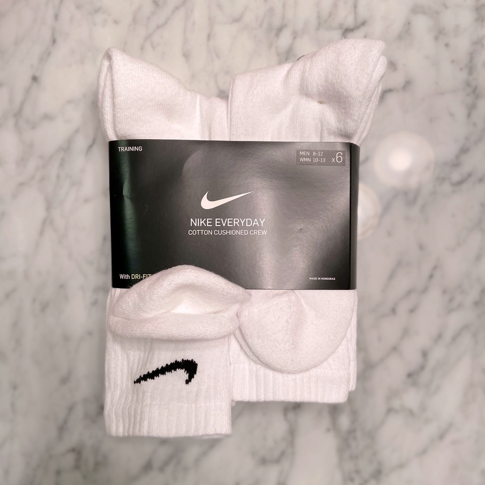Nike white socks 6 pack